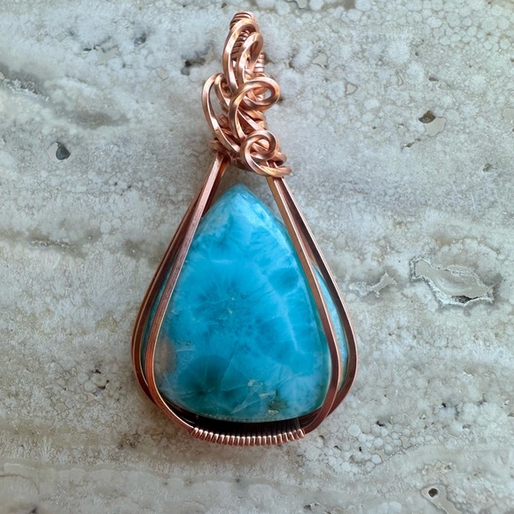 artificejewelry Jewelry - Grounding Copper framed Larimar Necklace pendant